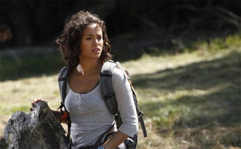 Gugu Mbatha-Raw in and action scene from  Undercovers