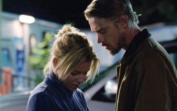 Elizabeth Banks and Boyd Holbrook in a scene from Little Accidents