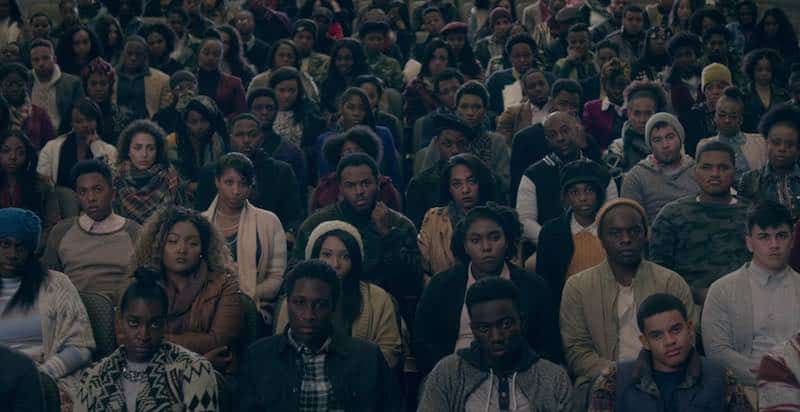 a crowd in an auditorium