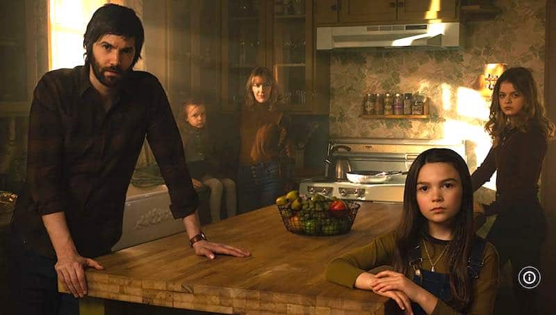 Jim Sturgess, Mila Morgan, Abby Miller, Brooklynn Prince and Kylie Rogers in Home Before Dark