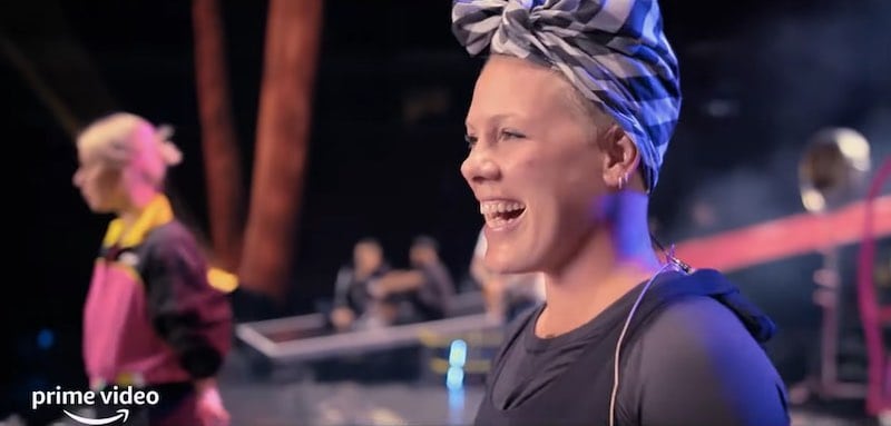 A rehearsal scene from P!nk All I Know so Far