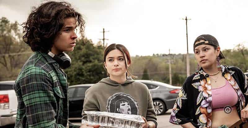 D'Pharaoh Woon-A-Tai, Devery Jacobs, and Paulina Alexis in Reservation Dogs