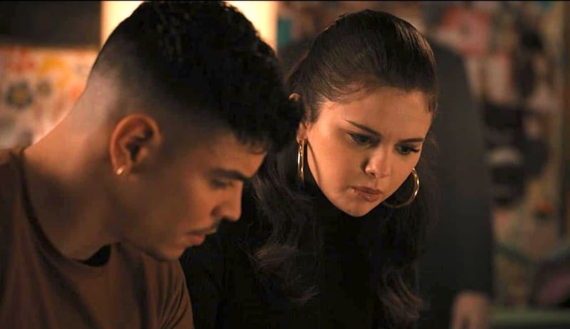 Selena Gomez and Aaron Dominguez in Only Murders in the Building