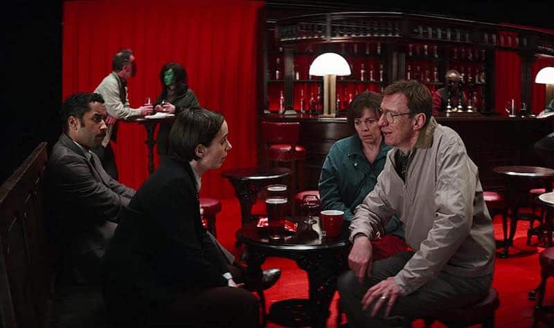 David Thewlis, Olivia Colman, Samuel Anderson, and Kate O'Flynn in Landscapers