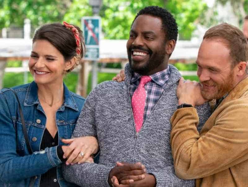 Ethan Embry, Lindsey Kraft, and Baron Vaughn in Grace and Frankie