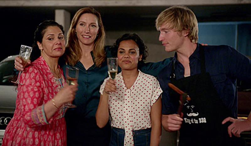 Claudia Karvan, Georgina Naidu, Sean Keenan, and Miranda Tapsell in Newton's Law