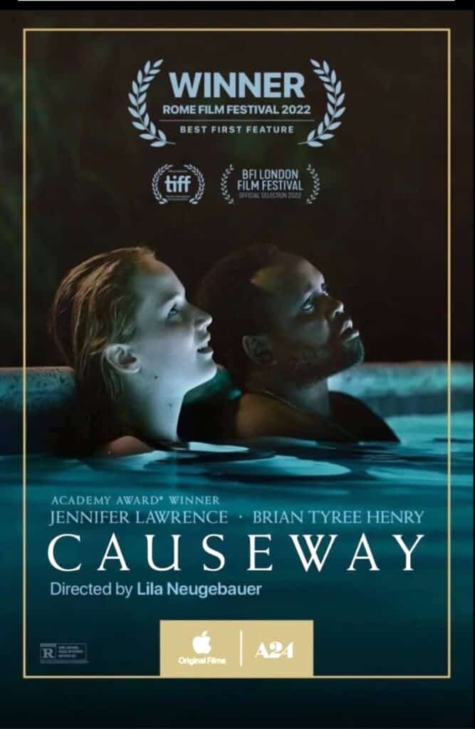 Jennifer Lawrence and Brian Tyree Henry on the Causeway poster