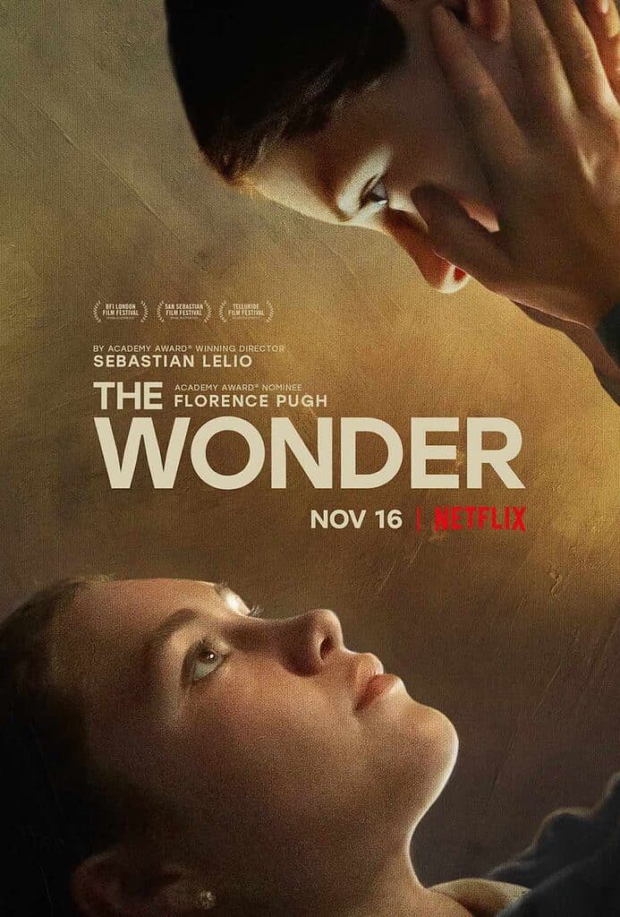 Kíla Lord Cassidy and Florence Pugh in The Wonder poster