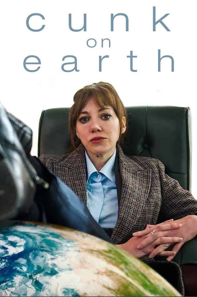 The Cunk on Earth poster with Diane Morgan seated in an interview chair.