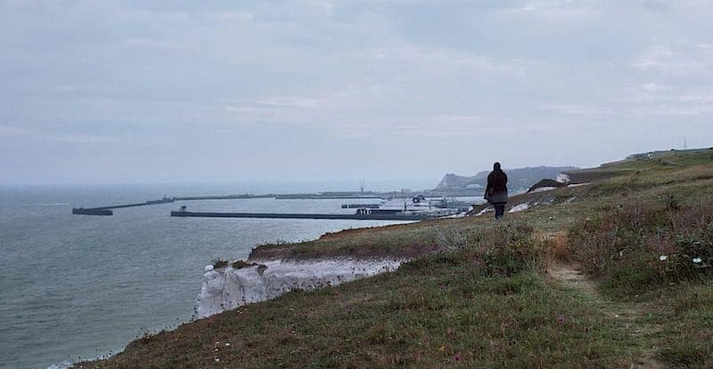 Joanna Scanlan on the cliffs of Dover in After Love