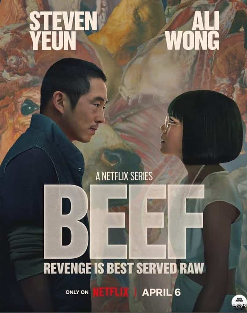 Steven Yeun and Ali Wong on the Beef poster