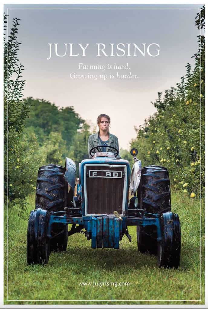 Alexa Yeames drives a tractor in July Rising