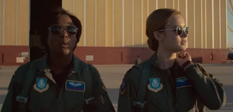 Brie Larson and Lashana Lynch in Captain Marvel