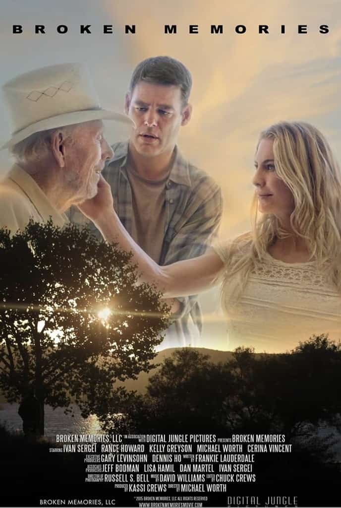 The poster for Broken Memories features Rance Howard, Kelly Greyson and Ivan Sergei.