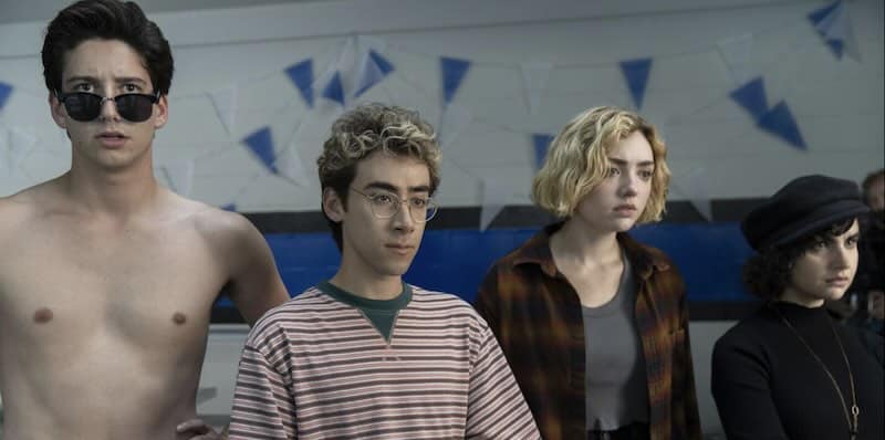 Peyton List, Milo Manheim, Sarah Yarkin, and Nick Pugliese in School Spirits
