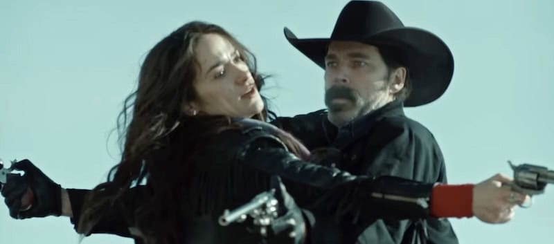 Melanie Scrofano and Tim rozon in Wynonna Earp Vengeance