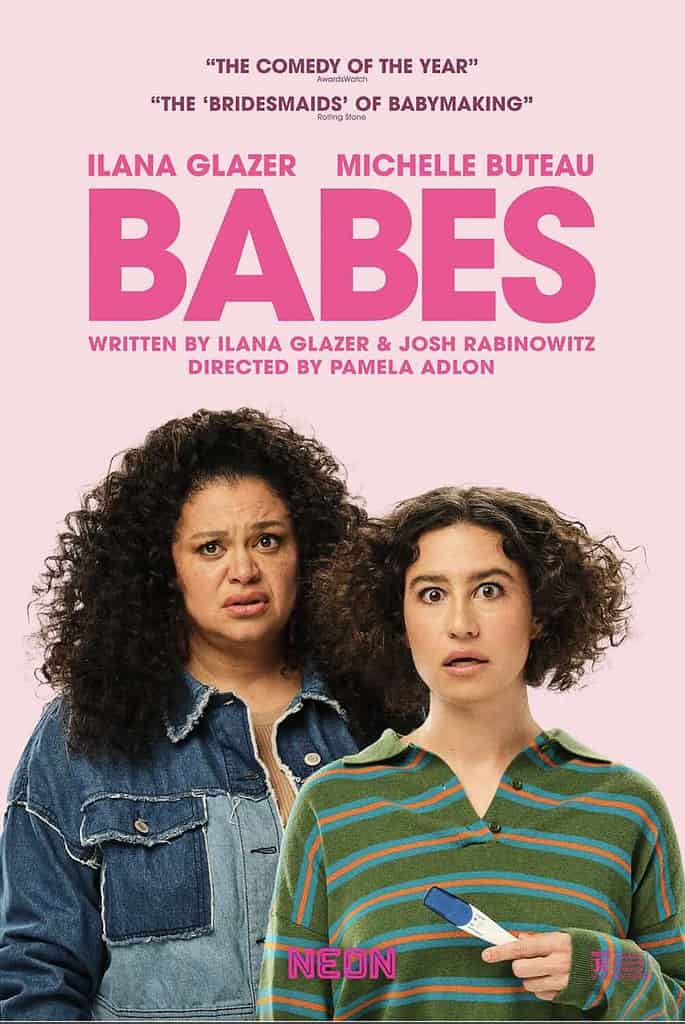 Ilana Glazer and Michelle Buteau on the poster for Babes